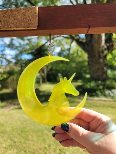 Yellow moon and unicorn